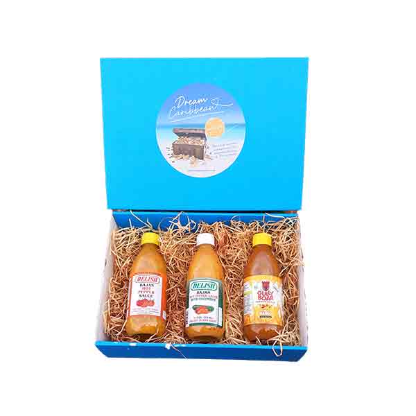 Caribbean pepper sauce gift box with 3 different varieties